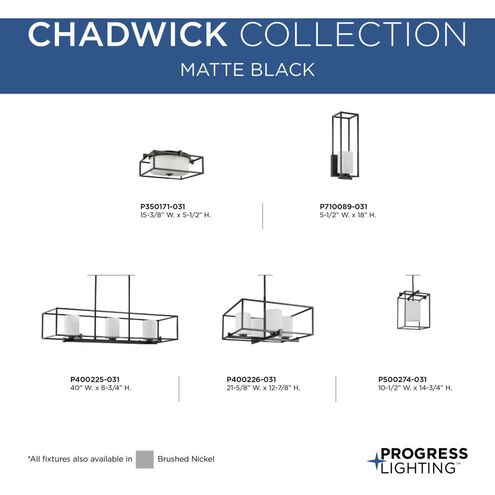 Chadwick 1 Light 6 inch Matte Black Wall Bracket Wall Light